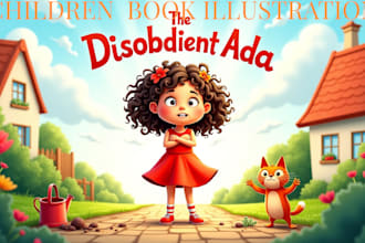 create children story book illustrations, kids book cover