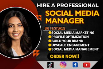 manage social media accounts as your social media manager and content creator