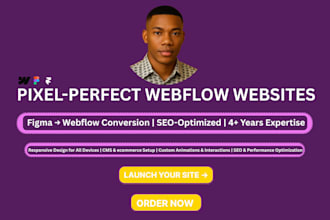 design and develop responsive webflow websites, figma to webflow developer