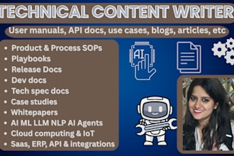 be your technical writer for product, API docs, user guides, blogs and articles