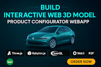 3d model product configurator 360 viewer website integration threejs playcanvas