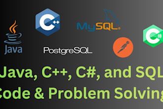 code in java, cpp, c sharp and sql for your programming projects