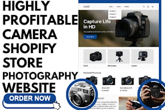 design camera shopify cctv drone photography store home security camera website