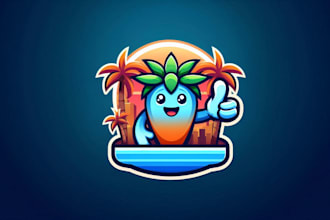 design creative gradient oasis mascot logo in very short time