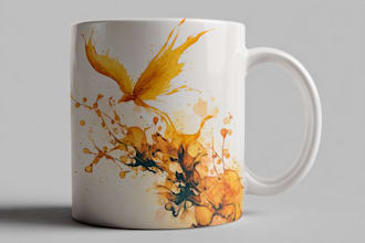 create an custom mug design or coffee mug design