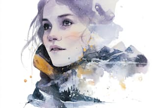 paint custom digital watercolor portrait