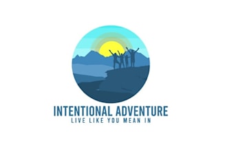 do iconic glamorous logo for vegan travel adventure family