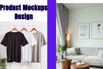 create high quality product mockups and wall art mockups for etsy online store