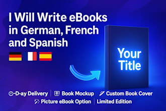 create professional ebook in germany,french and spanish language