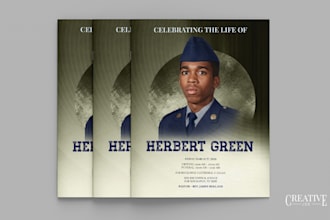 design funeral flyer, obituary trifold program