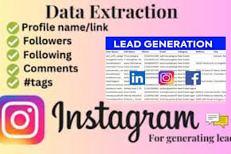 be virtual assistant for extracting instagram influencer leads data web research
