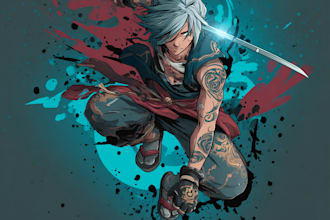make custom anime manga tattoo design