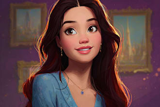 draw your portrait in disney cartoon style caricature