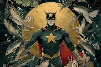 do a superhero comic, comic art, comic cover art