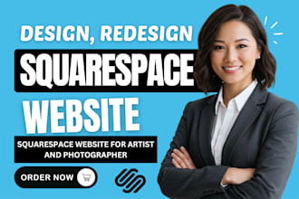 design a squarespace portfolio website for artists and photographers