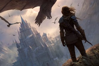 create an epic fantasy book cover design or ebook cover