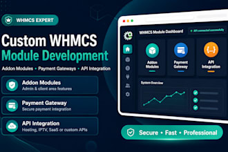 build or fix whmcs addon module, payment gateway or API integration