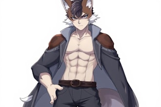 draw anime art style furry characters