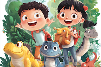 illustrate children story book illustration and comic book