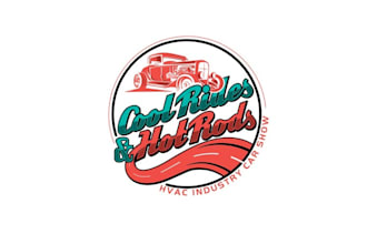 design cool rides hot rods annual car show logo