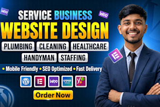 design service business website for plumbing, cleaning and healthcare