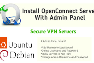 install secure openconnect server with admin panel on vps