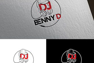 do creative music, dj, headphones logo design