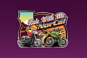 design style dedicated motorcycling logo