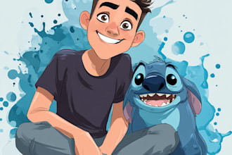do cute disney cartoon portrait