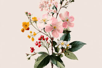 craft a beautiful botanical or floral illustration