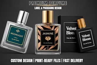 design premium perfume labels and packaging