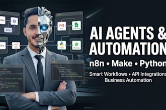 build ai agents and automate your business with n8n, make com and python