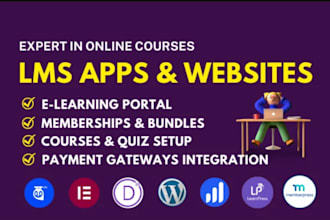 build an lms, elearning, and membership course website using learndash