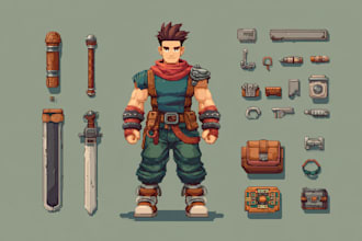 make 2d game character, sprite sheet, animation