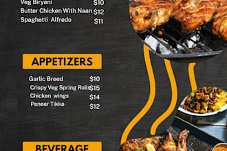 create restaurant menu poster