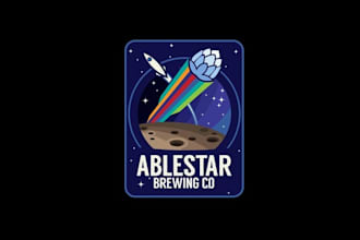 design wonderful brewery logo space age visions