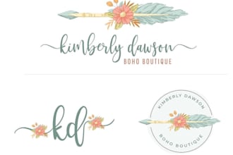 design a custom feather logo for your elegant or creative brand