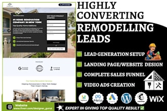 generate remodeling leads home renovation landing page home improvement website