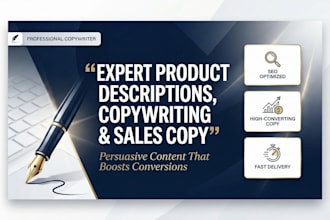 product description writing, copywriting and sales copy