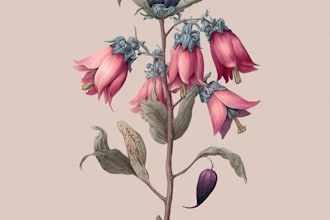 make a botanical illustration with scientific focus