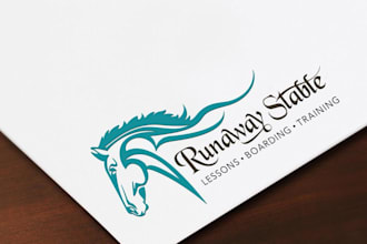 design clean and unique logo for horse farm dog animal pet equestrian