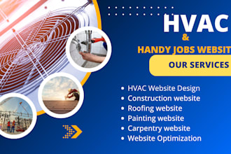 design hvac website handyman construction plumbing painting roofing website