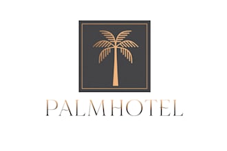 design palm tree beach logo