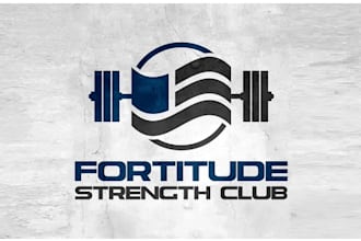 design powerful classic strength club logo