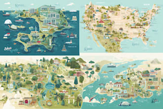 create a cartographer that designs and illustrates your custom vector travel map
