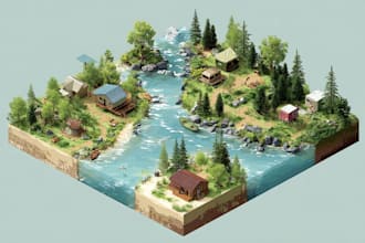 create a isometric map vector illustration