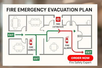 create compliant fire strategy plans, evacuation, life safety plans in 5 hours