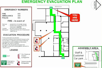 design fire exit and emergency evacuation plan safety plan maps diagram