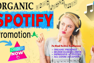 promote spotify monthly listeners, organic spotify music streams promotion