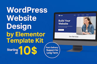 create wordpress website by elementor template kit